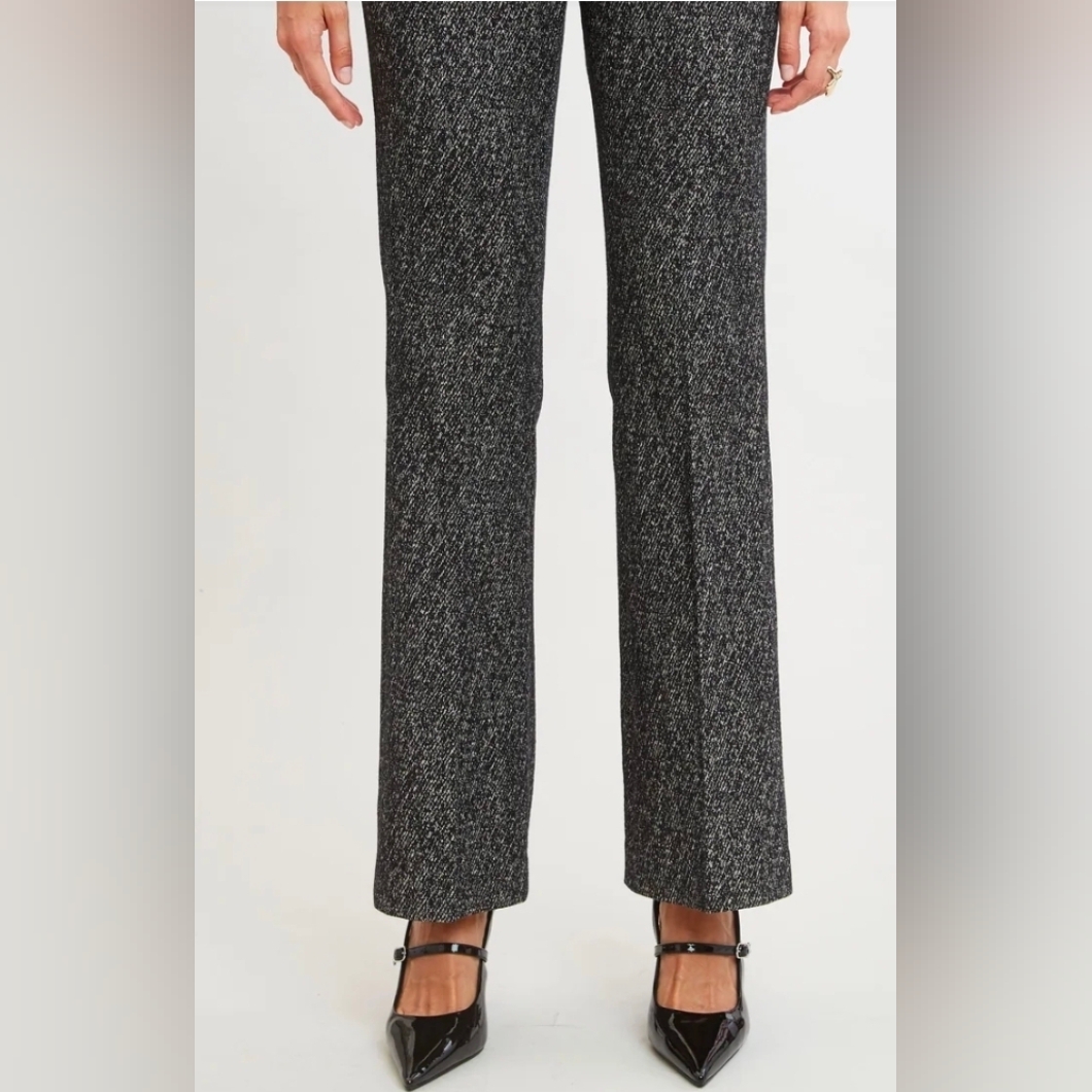 Elie Tahari Gray Tweed Straight Leg Pants